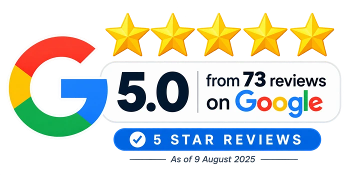 Bay City Blinds 5-star rating on Google Reviews