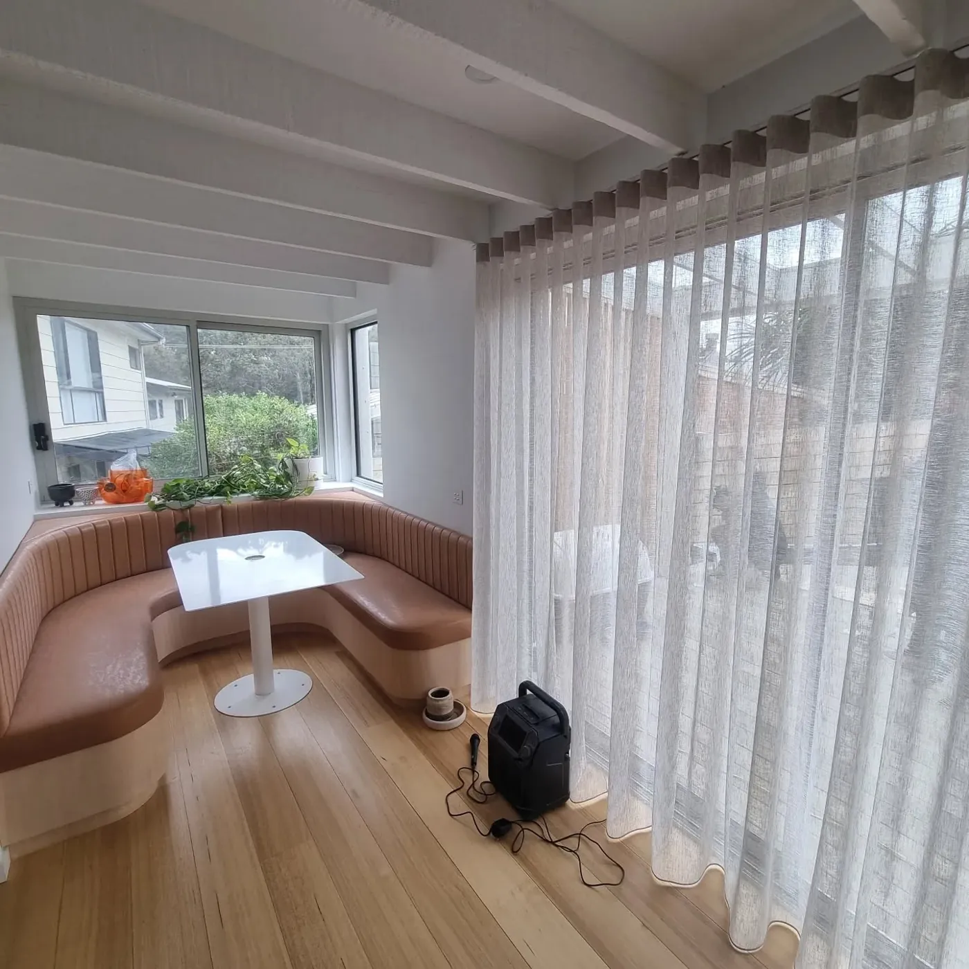 Sheer curtains installed in Armstrong Creek by Bay City Blinds